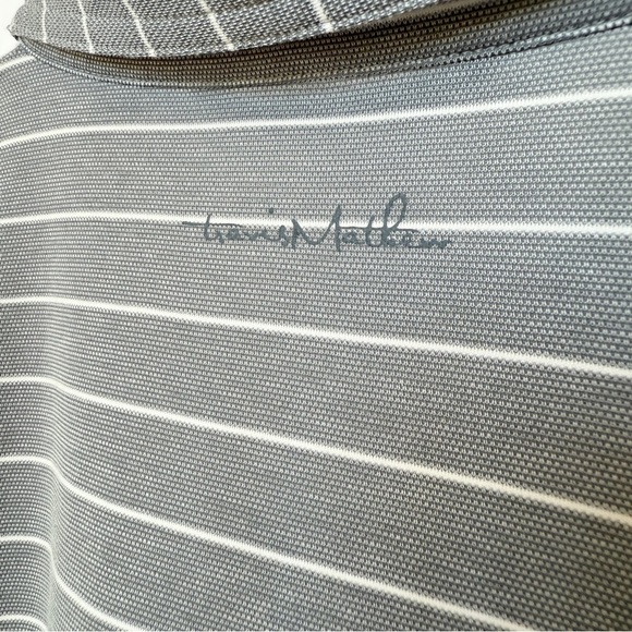 Travis Mathew Men's XL Gray Striped Polo Shirt Short Sleeve Casual Golf Summer - Picture 10 of 12
